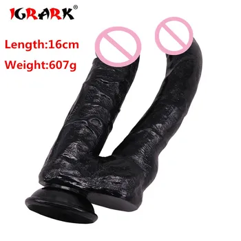 Double Headed Big Long Dildo Anal Penis Vaginal Dual Ended Cock Strong Cup Sex Toys for Women Gay Lesbian Masturbator 2