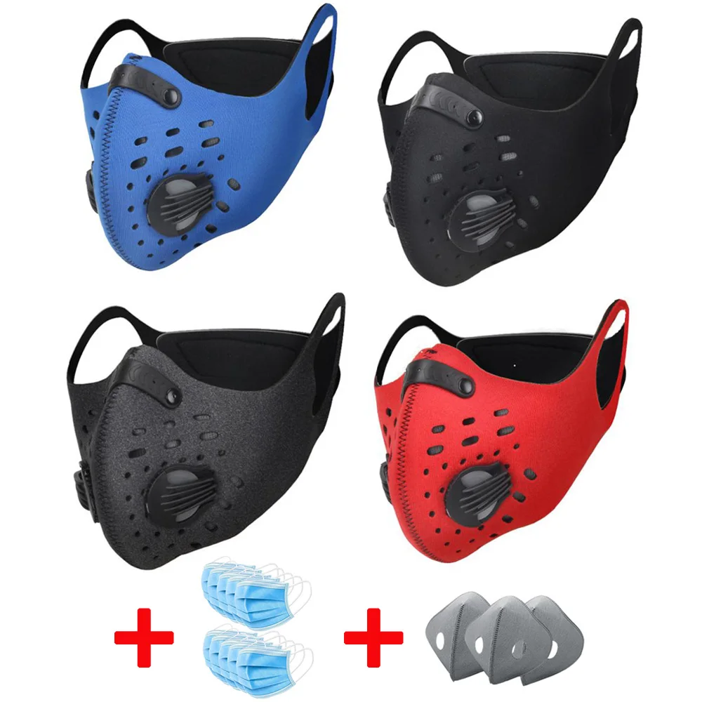 

Cycling Earloop Face Mask Outdoor Sport PM2.5 Activated Carbon Filter Mouth Mask Protective Dust-proof Mask with Breathing Valve