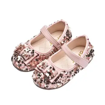 

Girls Shoes Sequined Fashion Princess Bow Shoes Children Girls Dance Halloween Christmas Party Shoes School