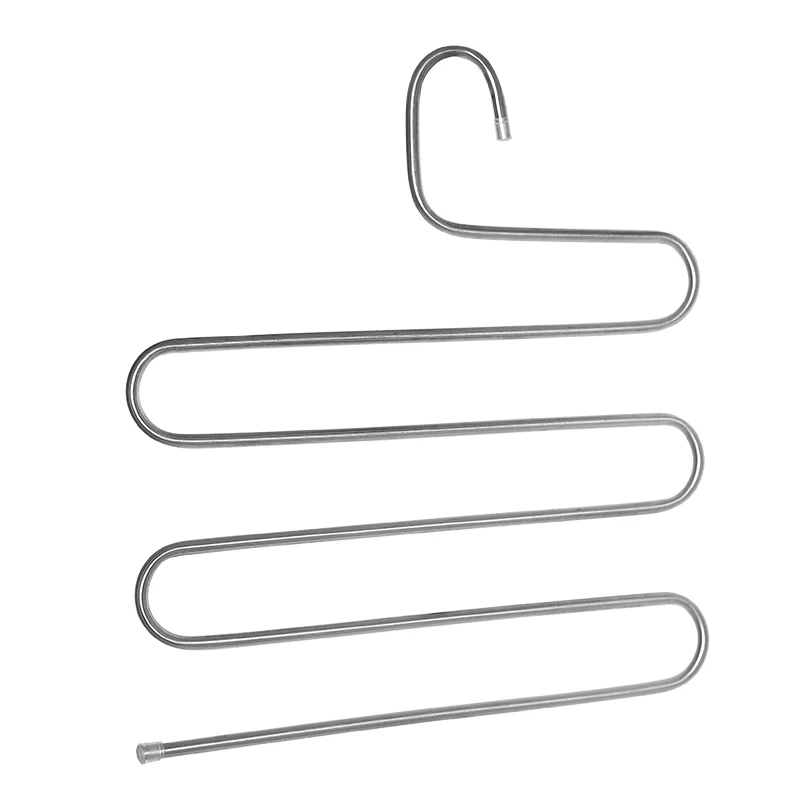 stainless steel 1 шт. s-тип 5 слоев брюки одежда висячая стойка из нержавеющей стали шкаф Органайзер стойка для хранения Многофункциональная Ванная комната держатель - Цвет: stainless steel