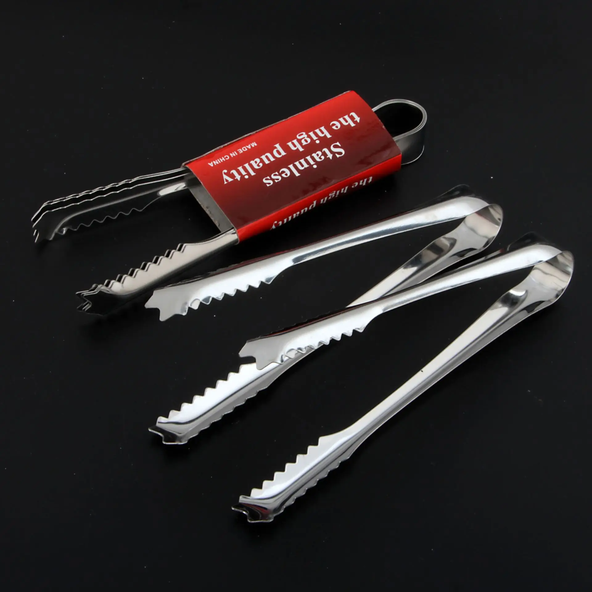 1Pcs Kitchen Tool Stainless Steel Tongs For Barbecue Party Bar BBQ Clip Bread Food Ice Clamp Ice Tong Cooking Accessories food tongs kitchen food clips
