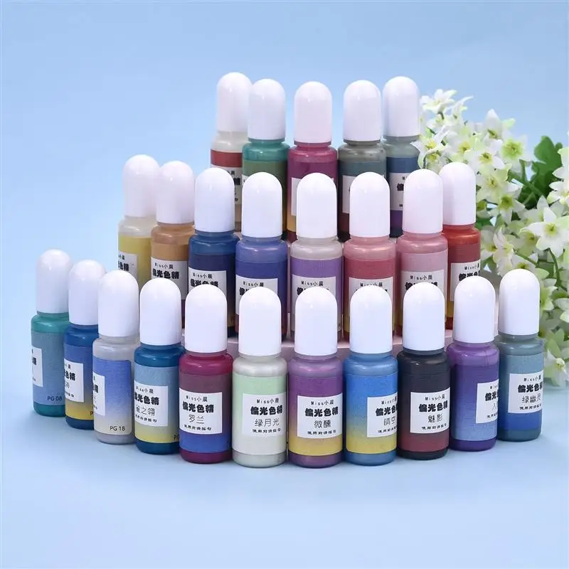 24 Color 10g/Bottle Epoxy UV Resin Pigment Coloring Dye Liquid Epoxy Pigment Resin Colorant Make Jewelry Pigment