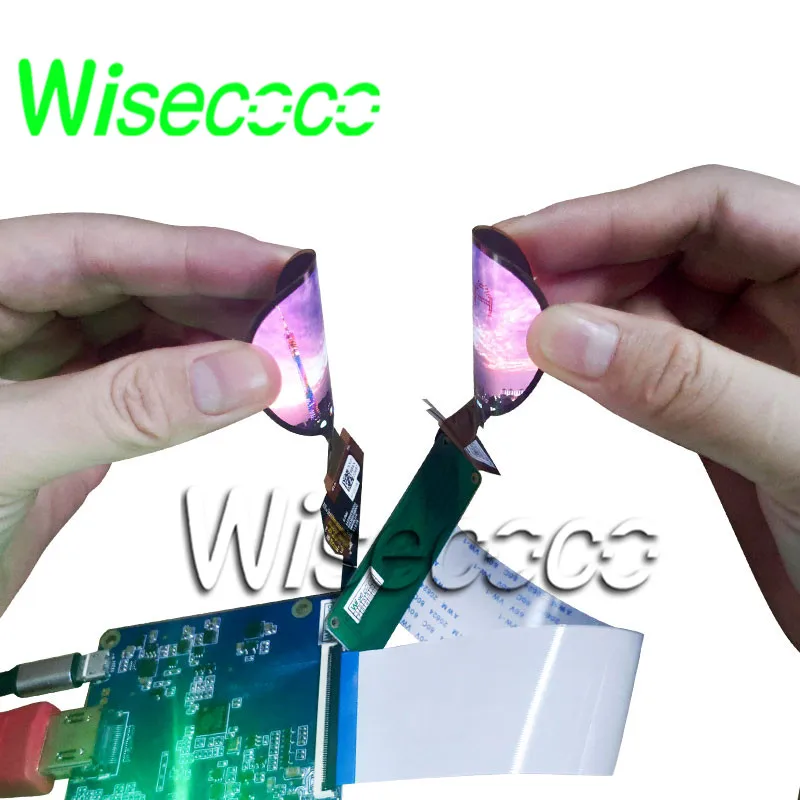 wisecoco flexible oled display bendable roll 1.39 Inch dual round circle amoled screen 400*400 HDMI MIPI board for smart watch