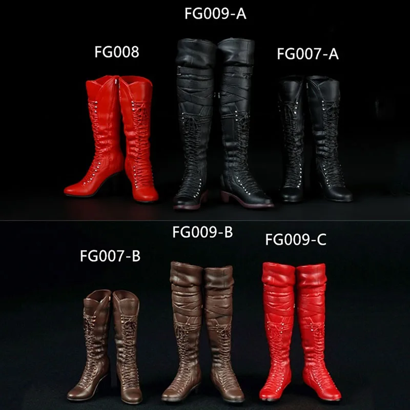 

FG007/FG008/FG009 1/6 Scale Female Figure Accessory Legged Soldier Boots Long Shoes Solid Model for 12'' Replaceable Foot Body