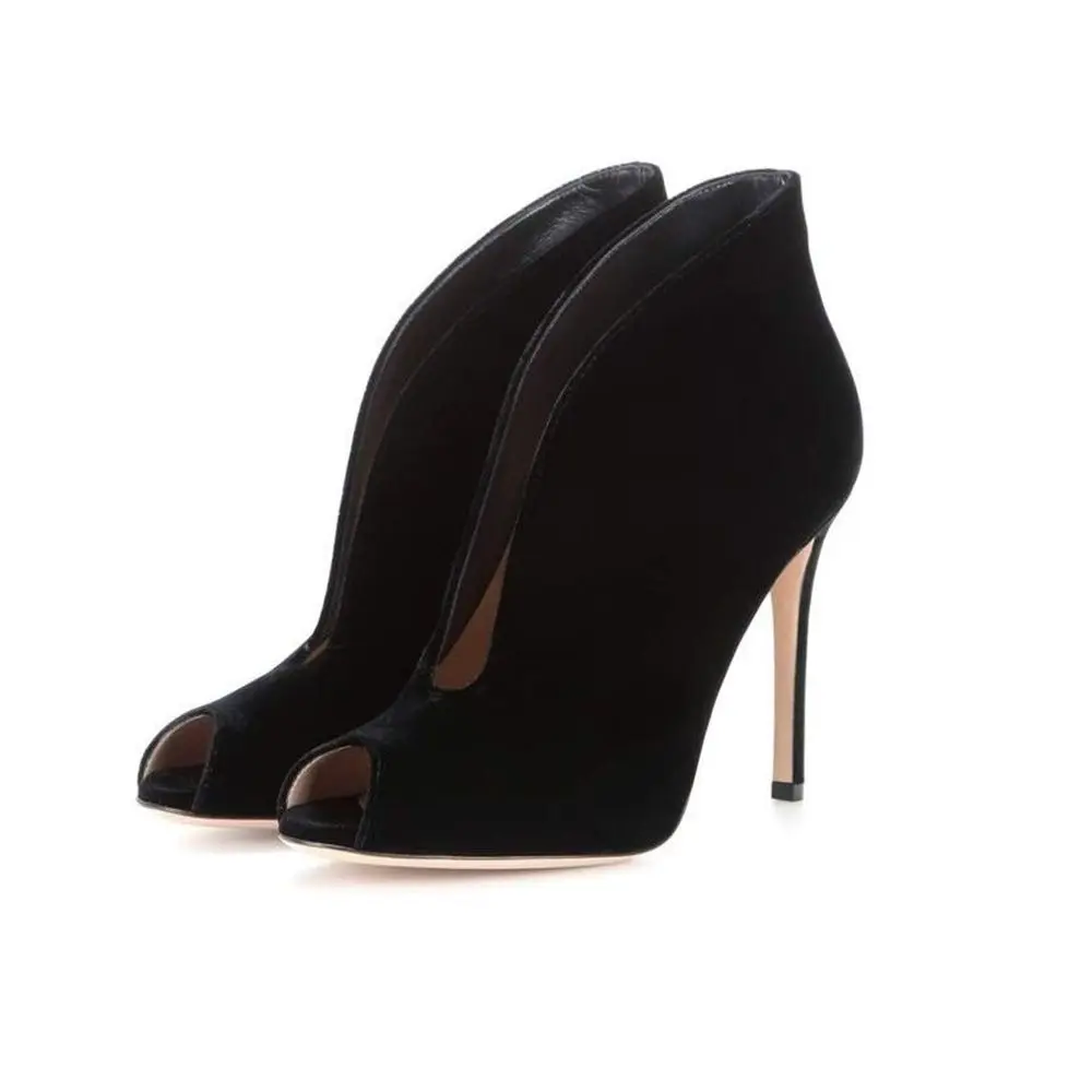 

Peep Toe Ankle Cut-Out Shoes Special Fashion Real Photo Newest Fashion Shoes High Quality Thin Heel Women Pumps Party Weeding