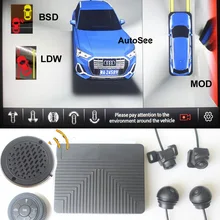 ADAS-cámara BSD LDW MOD para coche, dispositivo de grabación de vídeo con sonido de bocina, visión alrededor de 24 horas, vigilancia de aparcamiento, 360 grados, AVM