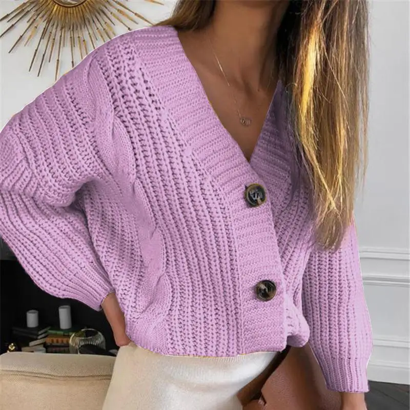 Women Cardigan Knitted Sweater Autumn Winter Long Sleeve V Neck Jumper Cardigans Casual Streetwear Fashion Pull Femme Coat Style - 6