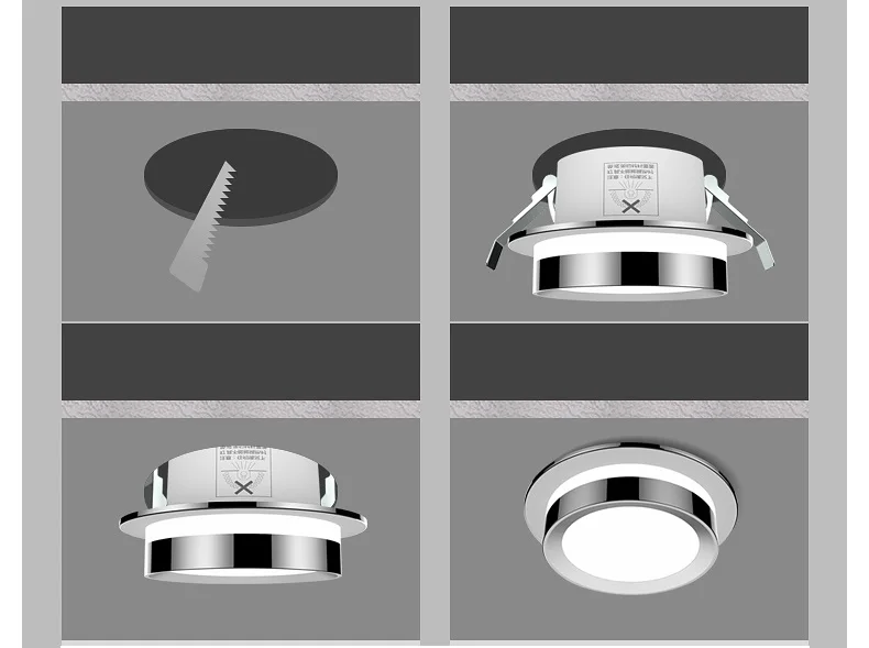 Chrome Round Recessed LED Ceiling Light 14