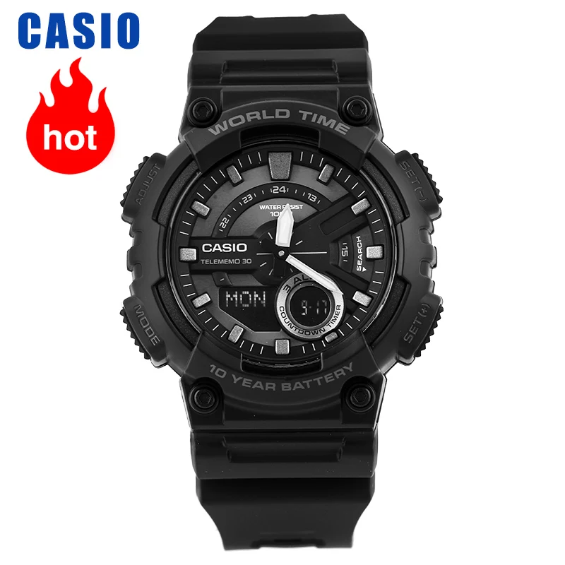 Мужские спортивные часы Casio модные многофункциональные электронные с двойным