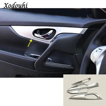 

Car Styling Protect Detector Stick Trim ABS Chrome Car Door Inner Built Handle Bowl 4pcs For Nissan Qashqai 2016 2017 2018