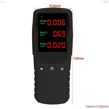 

Air Quality Detector TVOC HCHO PM2.5 Monitor Digital Gas Analyzer Tester U50A