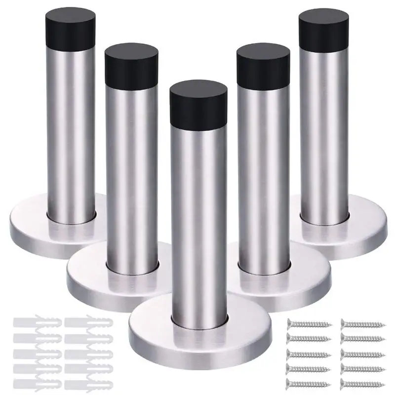 

BMBY-5 Pack 90 mm Door Stop 304 stainless steel Door Stopper Holder with Screws and Drywall Anchors