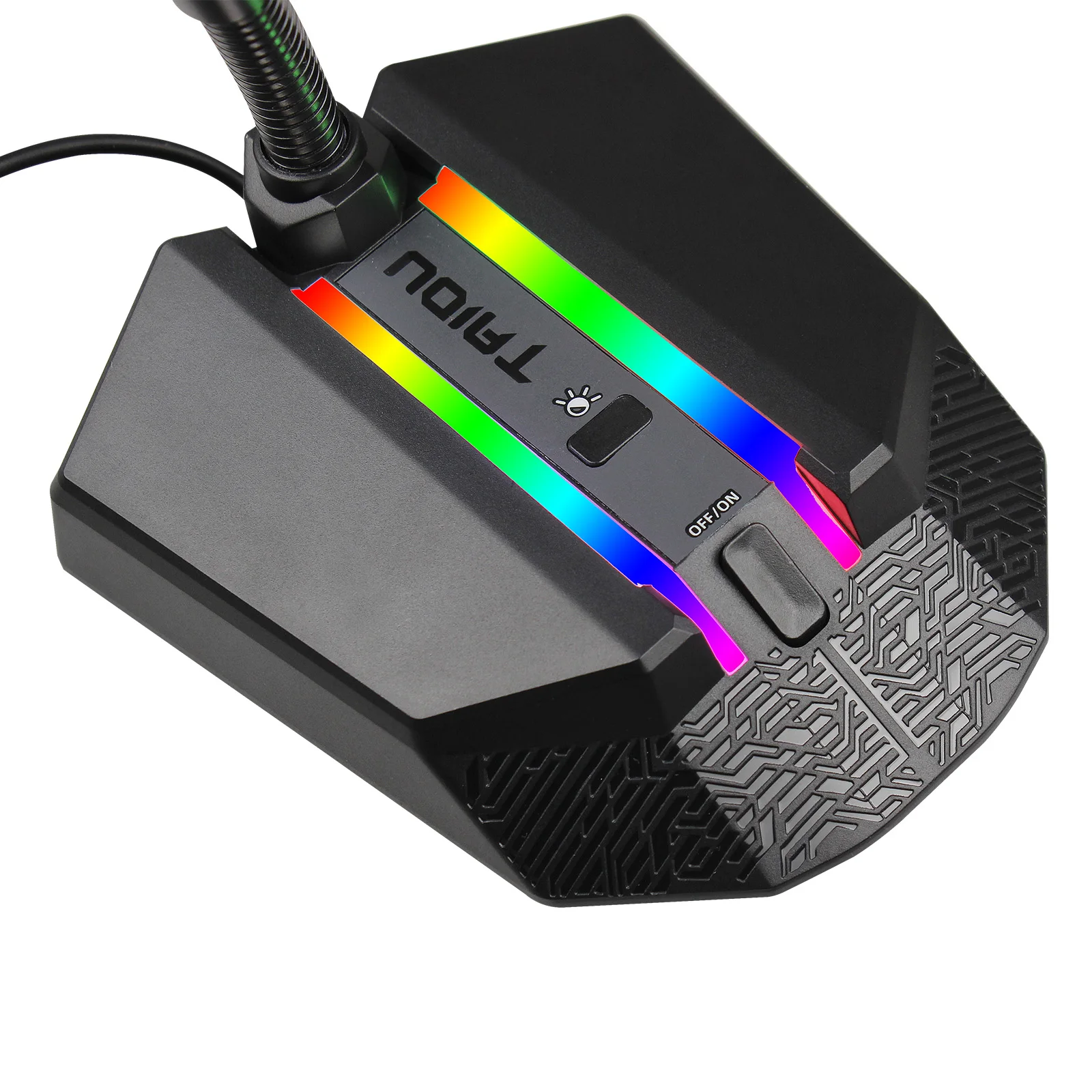 USB микрофон для компьютера 360 ° всенаправленный с RGB подсветкой подключи и работай