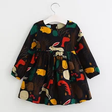 Menoea/Детское платье; Новинка; Брендовое весеннее детское платье с длинными рукавами и рисунком животных; платье с кроликами для девочек; 2 цвета