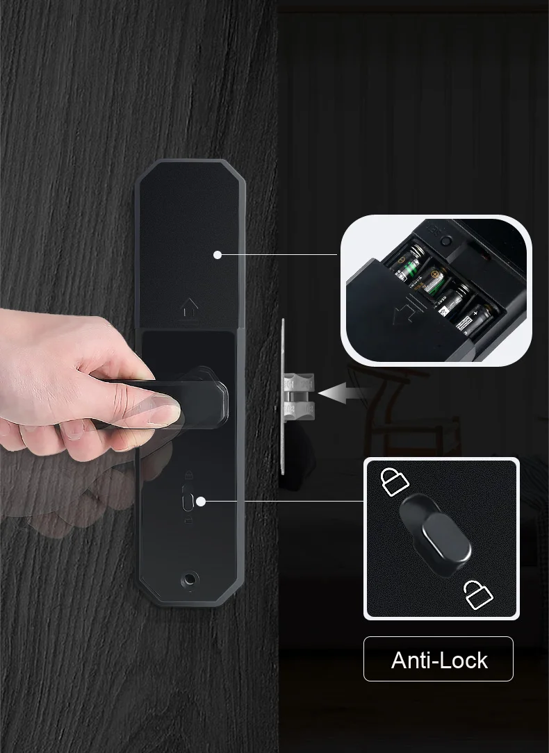 Wifi безопасный умный дверной замок с приложением Tuya, электронный биометрический интеллектуальный замок с паролем RFID карта