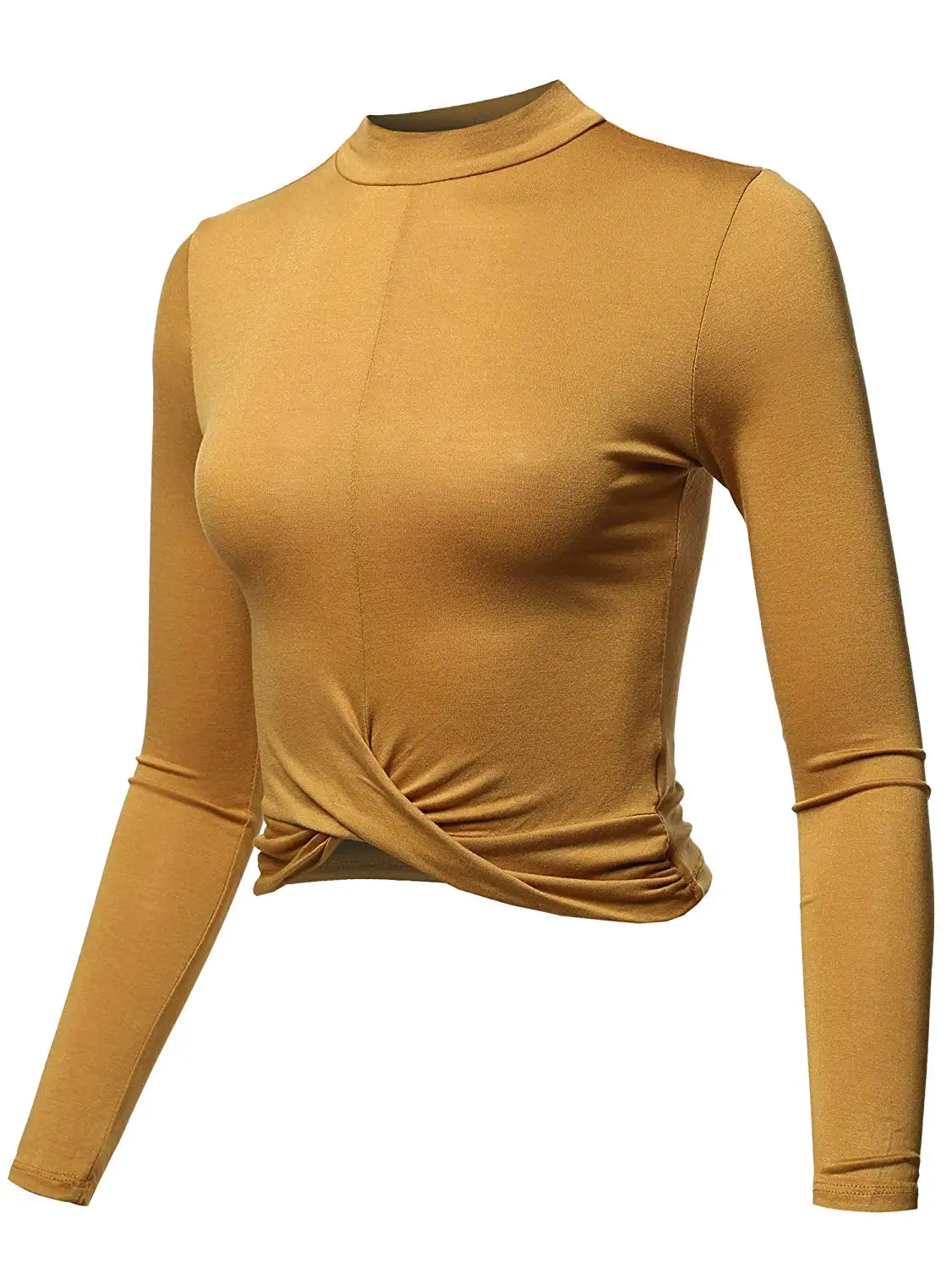 

Women's Solid Basic Long Sleeve Ribbed Crew Neck Crop Top Cotton Ankle-Length Pants Casual Skinny