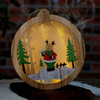 

Illuminated decor "Deer with a gift" 3.5 × 19.5 × 21.5 cm