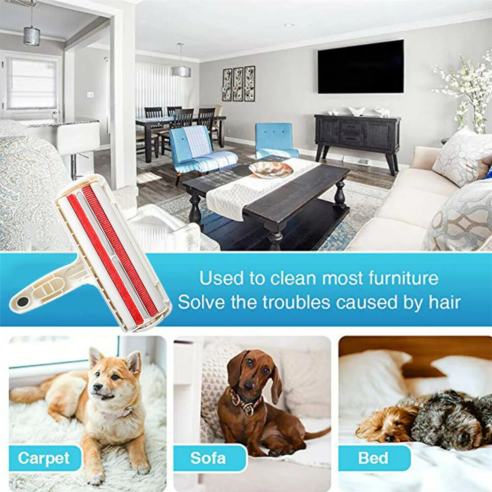 

Dog Comb Tool Pet Hair Roller Remover Dog Cat Fur Brush Base Home Furniture Sofa Clothes Convenient Cleaning Lint Brush