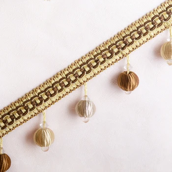 

12Yard/Lot European Style Rayon Lace Tassel Fringe Ball Curtain Beads Sofa Tablecloth Accessories Pom Lace Trim Diy Decoration