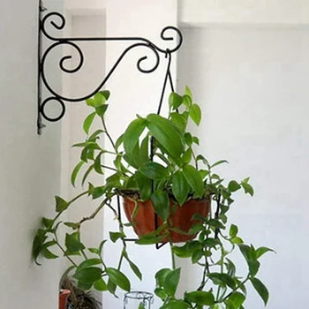 

Wall Hanging Flowerpot Bracket Iron Flower Stand Wind Chime Lamp Hanging Balcony Home Iron Plants Pots Hooks Rack 86