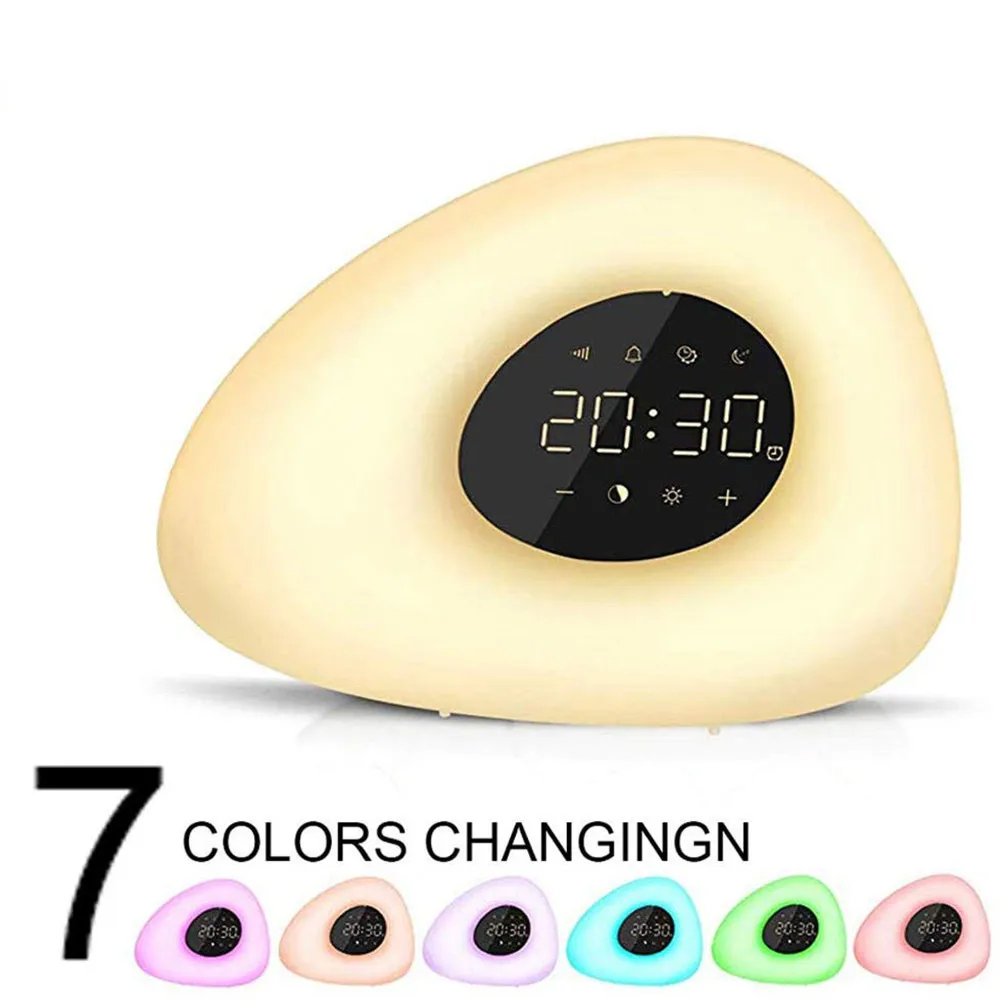 

Wake Up Light Sunrise Simulation Led Alarm Clock Dimmable Warm White Light Color Changing Rgb Night Light Touch Control Light