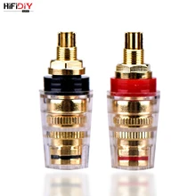HIFIDIY LIVE 2 шт. DIY динамик клеммный разъем связывающий пост HIFI усилитель чистый cupper позолоченный Банановый разъем распределительная коробка HIFIDIY LIVE 2 шт. DIY динамик клеммный разъем связывающий пост HIFI усилитель чистый cupper позолоченный Банановый разъем распределительная коробка