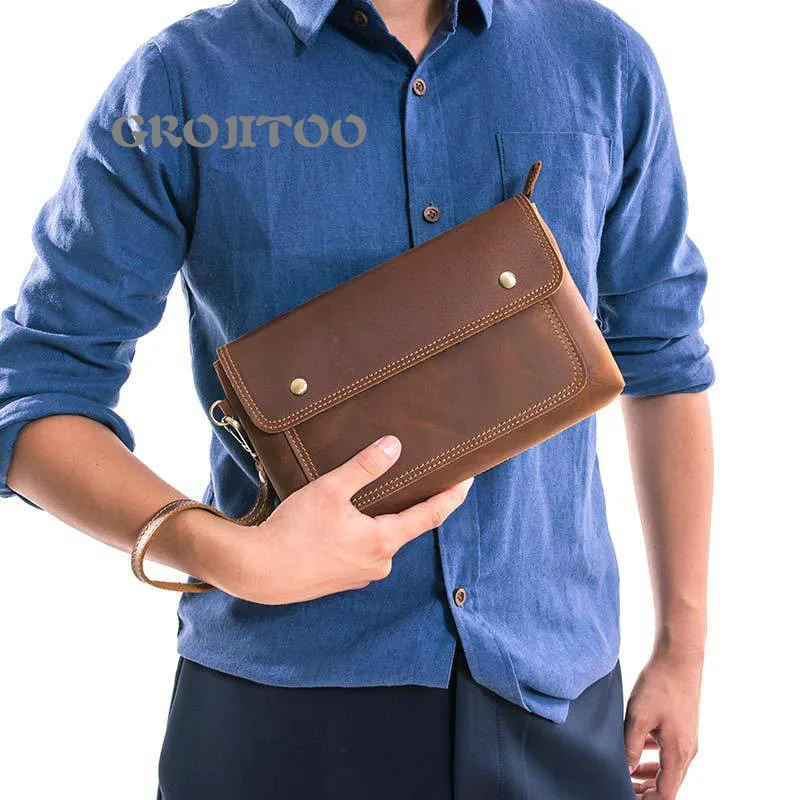 

GROJITOO New business men's hand bag long wallet large capacity card bag leisure mobile phone bag