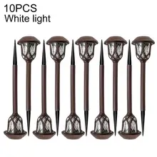 10 шт./лот светодиодный фонари на солнечных батарейках для освещения тропинки на открытом воздухе Водонепроницаемый Солнечный садовые светильники декоративная Ночная лампа для Патио газон двор виллы