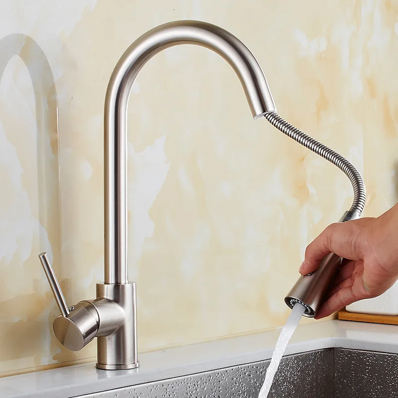 

Chrome / gold / Nickel Kitchen Faucet single handle kitchen extractor single rotating hole water mixer faucet