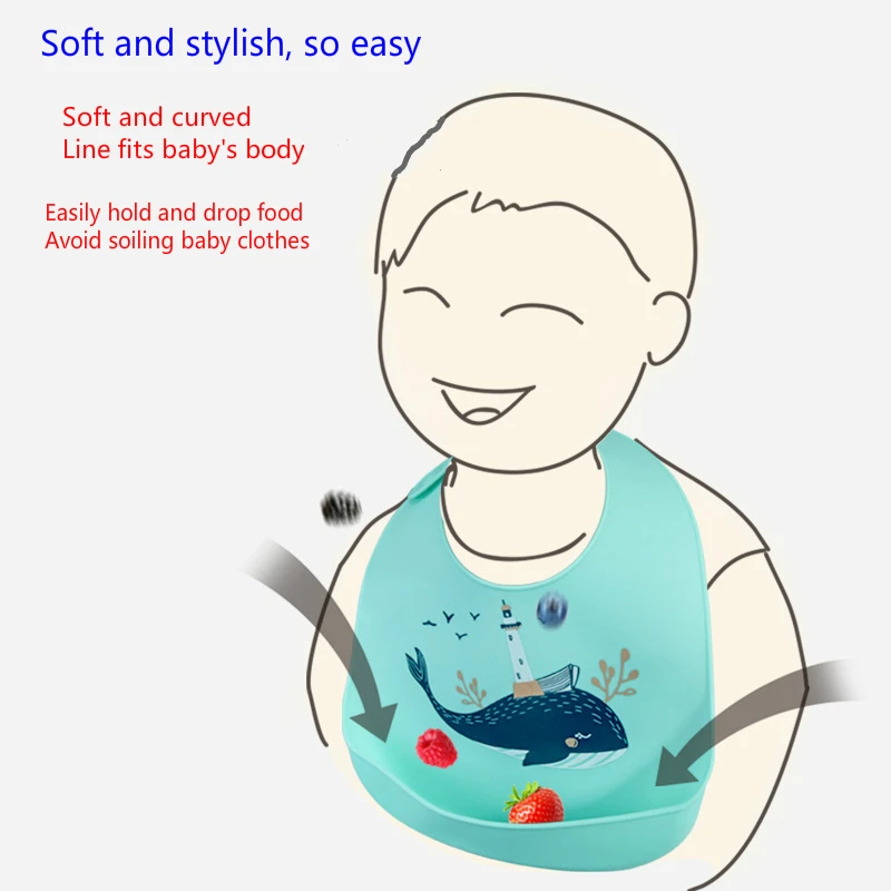 

Children's Bib Baby Meal Three-dimensional Waterproof Super Soft Meal Pocket Large Saliva Pocket Reuse Babador Baberos Bavoir