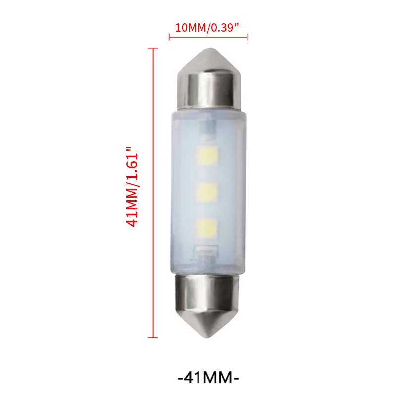 Canbus гирлянда 31-36-39-41mm интерьера автомобиля светильник потолочный Doom Потолочные плафоны 12V C5W маленький шарик авто автомобиль Диодная лампочка лицензии лампа - Испускаемый цвет: 41mm