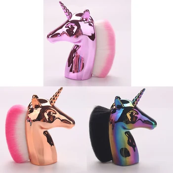 

New Unique Single Unicorn Makeup Brushes Rainbow Synthetic Hair Blush Brush Powder Brush Cosmetic Face Beauty Tools