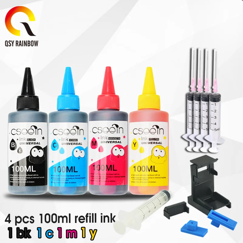 Kit de recharge d'encre pour imprimante Hp, 100ml, pour cartouches d'encre  903, 904, 905