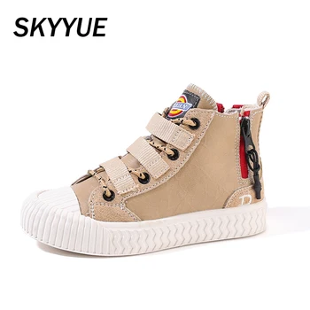 

New Autumn Kids Sport Sneakers Children High Sneakers Baby Girls Black Shoes Boys Genuine Leather Brand Casual Sneakers Trainers