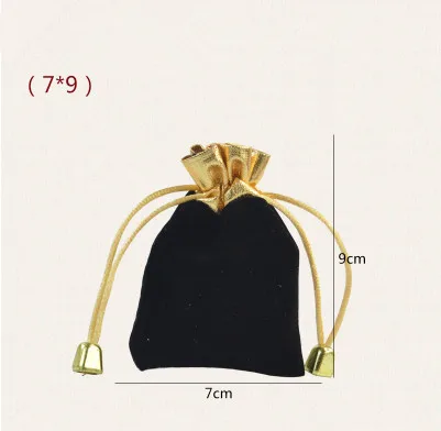 

High Quality Wholesale 50pcs/lot 7x9cm Red and Black Velvet Bags Drawstring Pouches Jewelry Bags Gift Bags