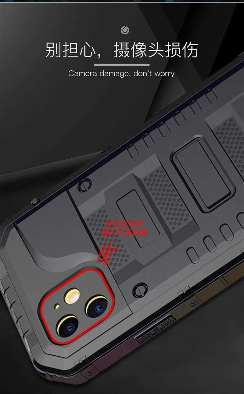 2022 New IP68 Waterproof Shockproof 360 Heavy Duty Metal Armor Protection Cover for iPhone 13 12 11 Pro X Xs Max XR SE 2020 Case best iphone 13 pro max case