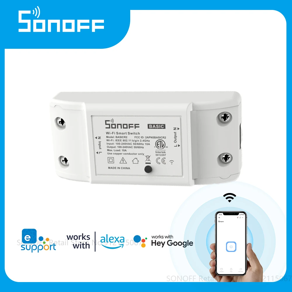 Sonoff – Interrupteur Wifi Basic R2, Commutateur Intelligent