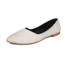 Весенне-осенняя женская обувь на плоской подошве женская повседневная обувь с острым носком Модные мягкие лоферы с узором