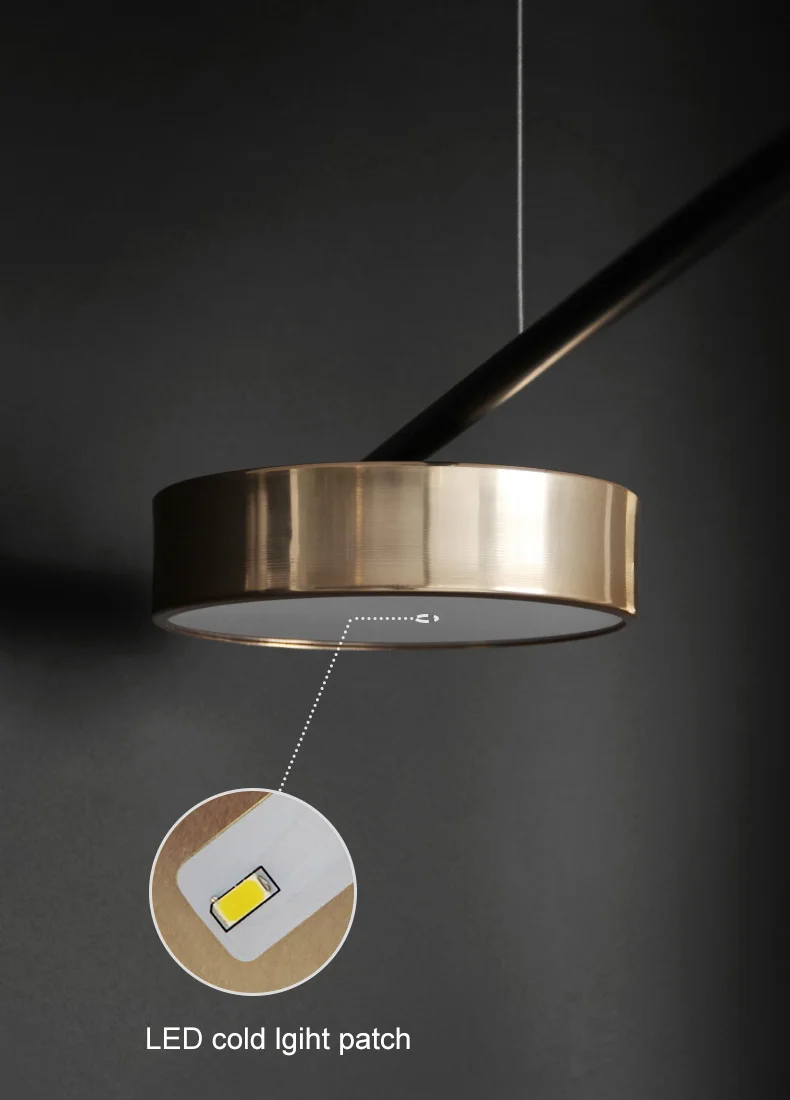 Пост-современный золотой яркий трехцветный подвесной светильник простой и элегантный атмосферный вращающийся светильник для ресторана роскошный подвесной светильник s