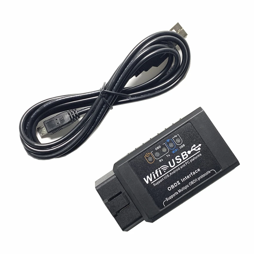 20 шт./лот DHL бесплатно! Новейший ELM327 Wi-Fi USB поддерживает iOS/Android/Windows USB ELM 327 wifi беспроводной по кабельному коду считыватель