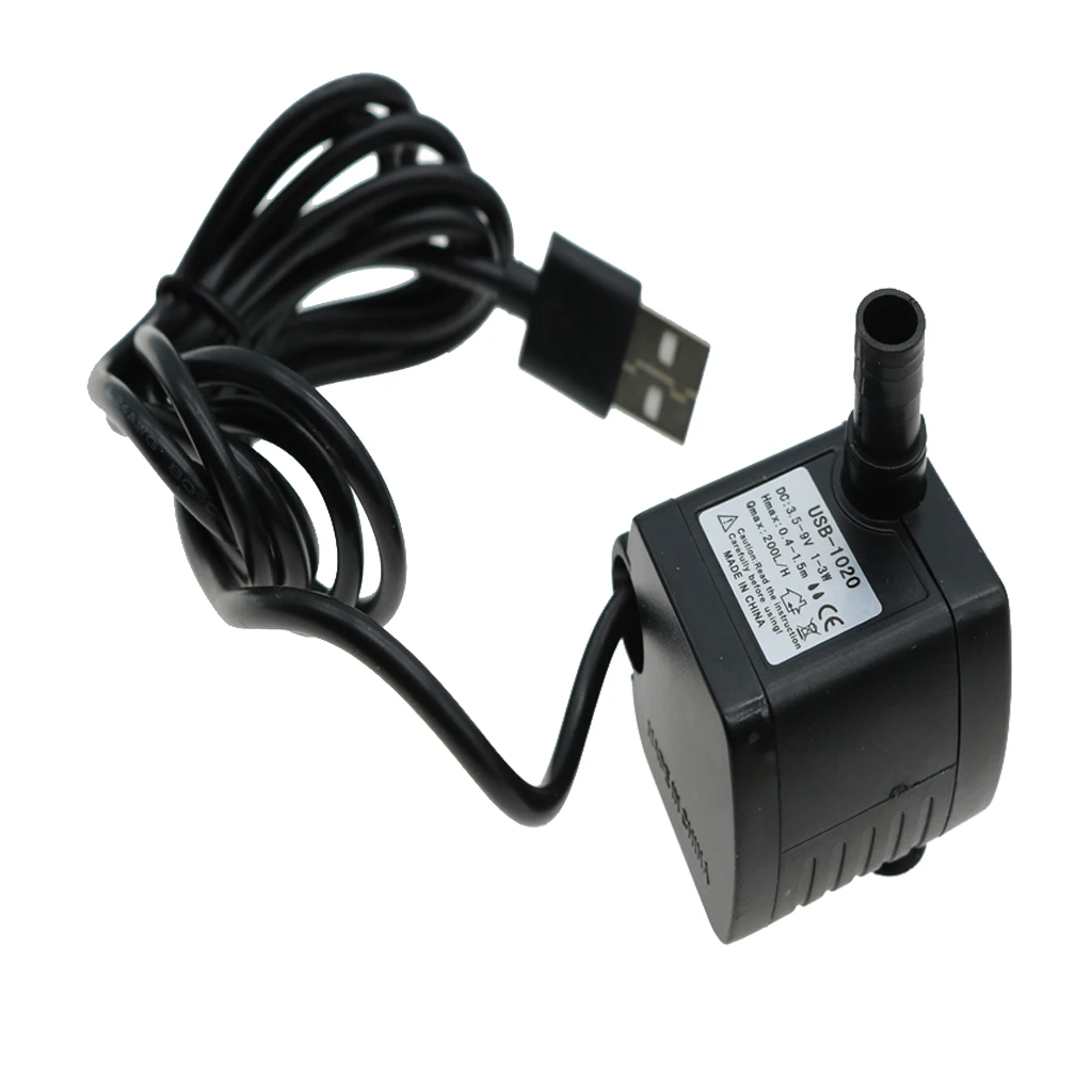 200L/H, 1.5W Submersible Water Pump USB, For Pond, Aquarium, Fish Tank Fountain, Powerful Water Pump with 5.9ft Power Cord