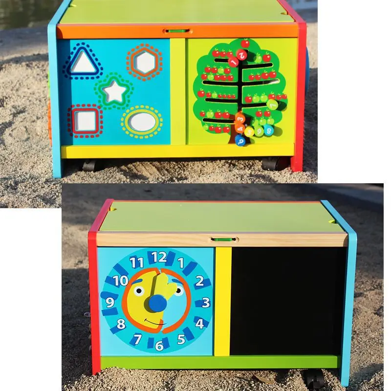 

Wooden Comes With Music Multi-functional Large Size Bead-stringing Toy Beaded Bracelet Hair Voice Treasure Chest Hand Push Baby