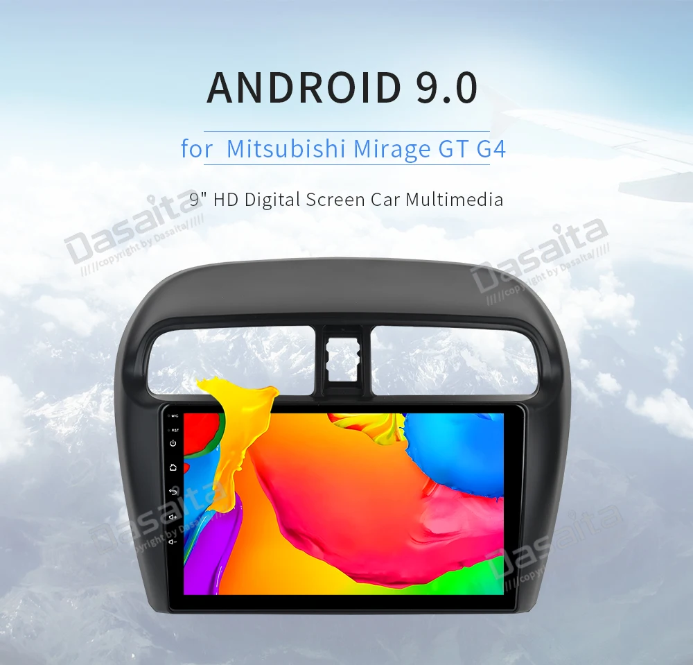 Dasaita Android 9,0 TDA7850 автомобильный радиоприемник " ips 2.5D изогнутый экран 1 din для Mitsubishi Mirage GT G4 Bluetooth gps 4G ram MP3