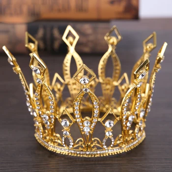 

Women Princess Queen Diverse Luxury Crystal Floral Tiara Diadem gold Bridal Crown Headband Wedding Hair Jewelry Head Ornaments