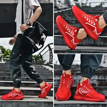 

Breathable mens knitting sapatos summer comfortable Shoes chunky shoes causal Light Fashionable solid informales para Male Mens