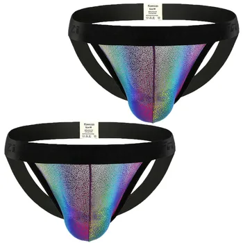 

Men's Sexy Underwear Transparent See Through Shorts Hot Lip Print Underpants 2PC