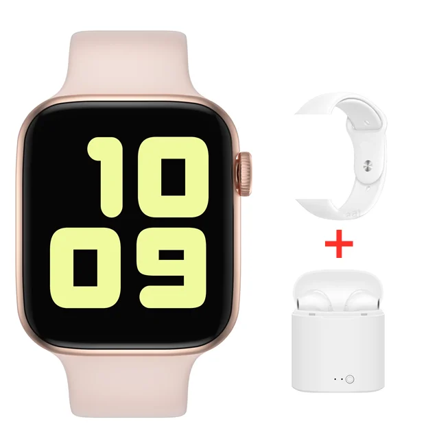 Светло-коричневый Умные часы IWO 8 PRO T5 со сменным ремешком, серия 4 iw8, умные часы, пульсометр, кровяное давление, спортивные часы для IOS, Android, PK, W34 - Цвет: Светло-коричневый