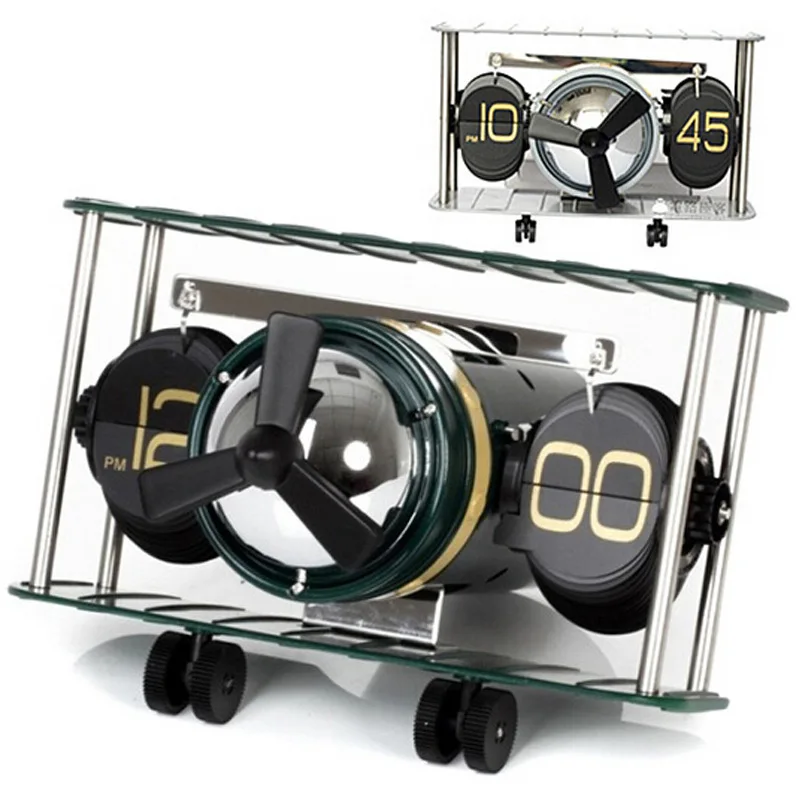 ^*Best Offers Creative Aircraft Head Automatic Flip Clock Desk Table Down Page Internal Gear Operated Clock Europe Table Clock Home Decor LA23 ^*Best Offers Creative Aircraft Head Automatic Flip Clock Desk Table Down Page Internal Gear Operated Clock Europe Table Clock Home Decor LA23