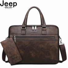 JEEP BULUO Brand High Quality Men Business Briefcase Bags For 14 inch laptop A4 File 2019 New Style Shoulder Travel Bag For Man