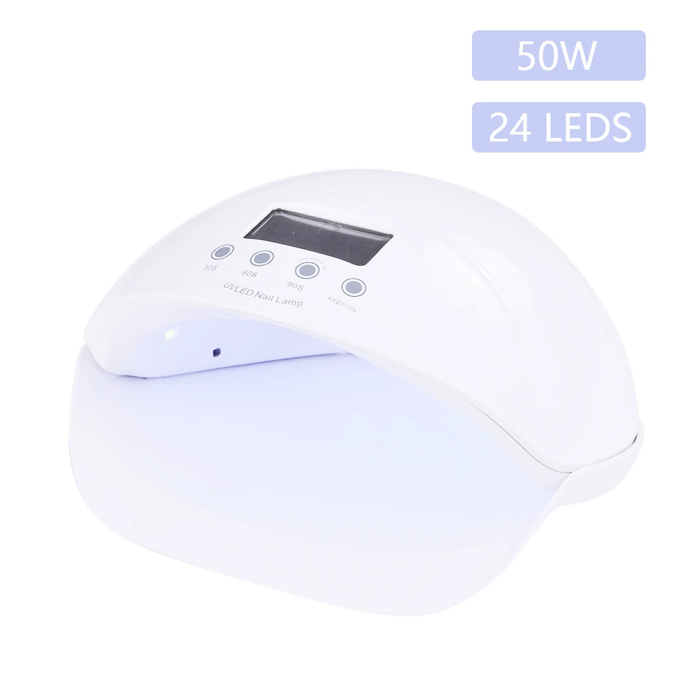 

50W Nail Polish Curing Lamp for Fingernail with Sensor Manicure Sun Light Lamp 30s/60s/90s Timer Setting and LCD Display